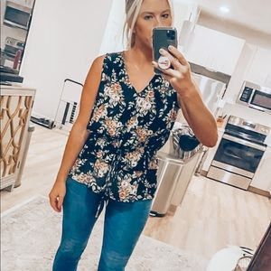 Floral Peplum Tank